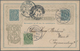 Island - Ganzsachen: 1900 (27.3.), Stat. Postcard 5aur. Ultramarine Uprated With 5aur. Green Commerc - Postal Stationery