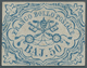 Italien - Altitalienische Staaten: Kirchenstaat: 1852, 50 Baj Blue Unused Without Gum And Close Marg - Papal States