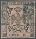 Italien - Altitalienische Staaten: Modena: 1852, 10c. Black On Rose "with Point" Showing Error Of Se - Modène