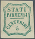 Italien - Altitalienische Staaten: Parma: 1859, Provisional Government, 5 C Deep Blue-green, Mint Wi - Parma