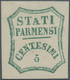 Italien - Altitalienische Staaten: Parma: 1859, Octagonal Shield 5 C Blue-green MINT NEVER HINGED OR - Parme