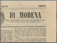 Italien - Altitalienische Staaten: Parma - Zeitungsstempelmarken: 1852/1853, Modena, 5 C Black On Gr - Parme