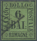 Italien - Altitalienische Staaten: Romagna: 1859: 6 Bajocchi Black On Yellow Green, Cancelled With P - Romagne