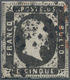 Italien - Altitalienische Staaten: Sardinien: 1851, 5 Cent. Black, Used, Narrow Margins, Certificate - Sardaigne