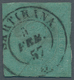 Italien - Altitalienische Staaten: Sardinien: 1853, 5 C. Green, Canceld By RARE Double Circle SARTIR - Sardaigne