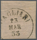 Italien - Altitalienische Staaten: Sardinien: 1853: VEII 40 C Embossed On Rose Paper, Cancelled (C)A - Sardinia