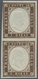 Italien - Altitalienische Staaten: Sardinien: 1859, 10c. Dark Chocolate Brown, Vertical Pair, Intens - Sardaigne