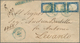 Italien - Altitalienische Staaten: Sardinien: 1861, 20 C Bluish Ultramarine, Vertical Strip Of Three - Sardinia