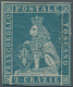 Italien - Altitalienische Staaten: Toscana: 1851, 2cr. Greenish Blue, Fresh Colour, Slightly Cut Int - Toscane