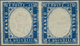Italien: 1863, 15c. Blue, Horizontal Pair, Left Stamp Without Embossing Of King's Head, Unused No Gu - Ungebraucht