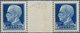 Italien: 1944, Rep.Scociale, 1.25l. Blue With Albino Impression Of Fascies, Horizontal Gutter Pair, - Mint/hinged