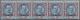 Italienische Post In China: 1917, Tientsin 5l. Ultramarine/rose, Horizontal Strip Of Five, Fresh Col - Tientsin