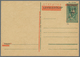 Karpaten-Ukraine: 1945, 1.- On 18 F. Postal Stationery Card (new Overprint On Chuster Issue CSP/1944 - Ukraine