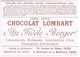 - 1 - CHROMO CHOCOLAT LOMBART "AU FIDELE BERGER" : LA MARINE - Lombart
