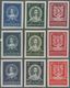 Kroatien: 1943, 1 K To 3.50 K. Famous Croats Imperforated And 6 Samples In Different Colors. - Kroatien