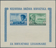 Delcampe - Kroatien: 1943 (1 July). Croat Legion Relief Fund. Variety: 1K + 0,50K Dark Blue, 2K + 1K Dark Green - Kroatien