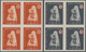 Kroatien: 1943 (3 Oct). Red Cross Fund. Set Of Ten, IMPERF, In Superb Mint Never Hinged Blocks Of Fo - Kroatien