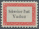 Liechtenstein - Botenpost Vaduz-Sevelen: 1918, Hilfspostmarke Vaduz-Sevelen (10 H.) Rot/schwarz Vier - Autres & Non Classés