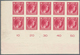 Luxemburg: 1944: Granduchess Charlotte, 30 C Carmine, Imperforated Proof On Carton, Block Of Ten Fro - Autres & Non Classés