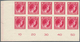 Luxemburg: 1944: Granduchess Charlotte, 2 F Carmine, Imperforated Proof On Carton, Block Of Ten From - Other & Unclassified