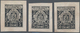 Luxemburg - Telegrafenmarken: 1883, 5,25,50 Cent. Telegraph Stamps, Black Proofs On Thin Paper, With - Telegraph