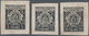 Luxemburg - Telegrafenmarken: 1883, 5,25,50 Cent. Telegraph Stamps, Black Proofs On Thin Paper, With - Telegraphenmarken