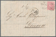 Malta: 1860. 4 Pence Rose, Tied By A25 Duplex Cancel, Black Framed P.D. Alongside On Letter To Genov - Malte