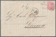 Malta: 1860. 4 Pence Rose, Tied By A25 Duplex Cancel, Black Framed P.D. Alongside On Letter To Genov - Malta