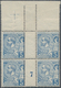 Monaco: 1897, 5c. Blue, Top Marginal Gutter Block Of Four, Lower Pair With Millesime "7", This Pair - Gebraucht