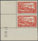 Monaco: 1933, Monaco From Cap D’Ali 45c. In Scarce Shade RED Vertical Pair From Lower Left Corner Wi - Used Stamps