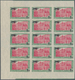 Monaco: 1933, Airmails 1.50fr. On 5fr. Green/rose, IMPERFORATE Block Of 15 With Slevedges From Left - Oblitérés