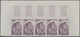 Monaco: 1948/1949, Pictorial Definitives Complete Set Of 13 In IMPERFORATE Marginal Strips Of Five, - Oblitérés