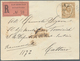 Montenegro: 1896, An Envelope Registered To CATTARO, Franked Third Printing 15n Yellow-brown, Perf L - Montenegro