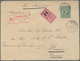 Niederlande: 1894, 22 1/2 C Dark-green Single Franking Cancelled ARNHEIM On Registered Letter "via N - Other & Unclassified