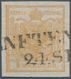 Österreich: 1850, 1 Kr. Wappen Handpapier Braunorange Mit Deutlichem Randdruck Und Teilstempel "..NF - Unused Stamps