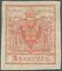 Österreich: 1850, 3 Kr Rot, Type IIIa Auf Handpapier, Ungebraucht Mit Etwas Getöntem, Typisch Gespru - Ungebraucht