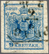 Österreich: 1850, 9 Kreuzer Blau, Handpapier, Type IIIa, Platte 5, SENKRECHT GESTREIFTES Papier, All - Ungebraucht