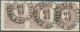 Österreich: 1859, (1,05 Kreuzer) Lila Zeitungsmarke, Type II, Waagerechter Dreierstreifen, Farbinten - Unused Stamps