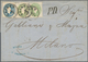 Österreich: 1862, Zwei Briefe Nach Italien: Zweimal 3 Kr. Grün (einmal Risschen) Und 15 Kr. Blau Auf - Unused Stamps