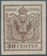 Österreich - Lombardei Und Venetien: 1850, 30 C. Braun, Handpapier, Farbfrisches Ungebrauchtes Exemp - Lombardo-Vénétie