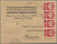 Polen: 1945, 1zł. On 25gr. Carmine, Horizontal Strip Of Three And Single Stamp, Multiple Franking On - Neufs