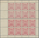 Polen - Bestellpostanstalten: PRZEDBORZ 1917, 2gr. Carmine, Perforated 11½, Block Of 16 (=left Half - Sonstige & Ohne Zuordnung