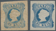 Portugal: 1983, Maria 25 R. Dark Blue, Two Pieces Mint Hinged, Good Margins But One Stocky With A Th - Autres & Non Classés