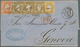 Portugal: 1867. Envelope Addressed To Italy Bearing SG 36, 10r Yellow, SG 38, 20r Bistre (3) And SG4 - Sonstige & Ohne Zuordnung