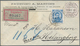 Portugal: 1889. Registered Envelope Addressed To Sweden Bearing SG 153, 100r Pale Mauve And SG 198, - Autres & Non Classés