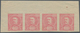 Portugal: 1895. Proof Of The 25r Carmine In Top Marginal Strip Of Four With No Value In Tablet. Very - Autres & Non Classés