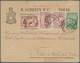 Portugal: 1898 (10.5.), Vasco Da Gama 25r. Green, 10r. Lilac Vert. Apir + 5r. Vermilion Used On Cove - Autres & Non Classés