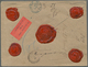 Russland: 1891 Valued Cover Of 100 Roubles From Warsaw To The Law Court In St. Petersburg, Backside - Autres & Non Classés