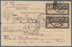 Russland: 1918, 25kop. Black/rose Postal Saving Stamp, Type I, Vertical Pair On Card 15.9.21 To Germ - Autres & Non Classés