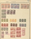 San Marino: 1918/1925 (ca). 40 Strips Of 3 On UPU Album Pages, Red Overprint "specimen Collection Ma - Neufs